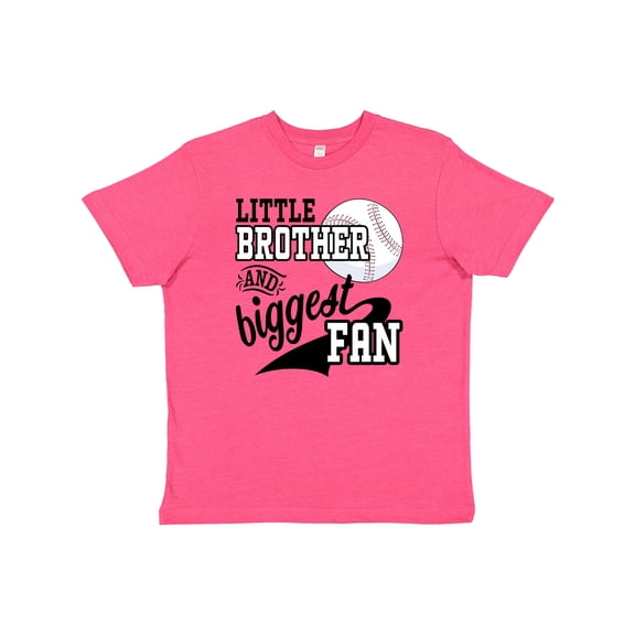 Inktastic Little Brother and Biggest Fan- Baseball Family Fan Youth T-Shirt
