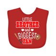 thumbnail image 1 of Inktastic Little Brother and Biggest Fan- Baseball Glove and Bat Boys Baby Bib, 1 of 4