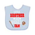 thumbnail image 1 of Inktastic Little Brother and Biggest Fan- Baseball Glove and Bat Boys Baby Bib, 1 of 4