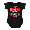 thumbnail image 1 of Inktastic Little Brother and Biggest Fan- Baseball Glove and Bat Boys Baby Bodysuit, 1 of 5