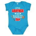 thumbnail image 1 of Inktastic Little Brother and Biggest Fan- Baseball Glove and Bat Boys Baby Bodysuit, 1 of 5