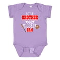 thumbnail image 1 of Inktastic Little Brother and Biggest Fan- Baseball Glove and Bat Boys Baby Bodysuit, 1 of 5