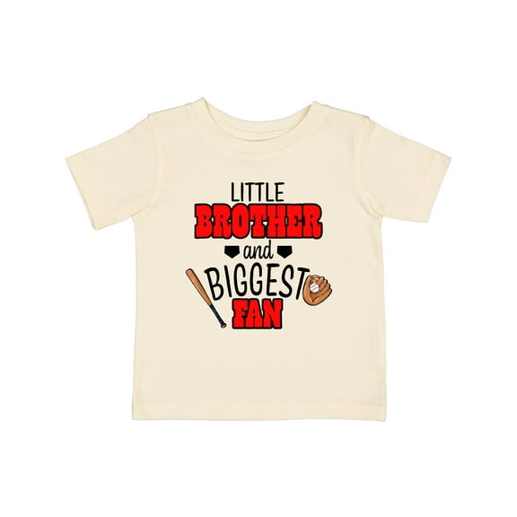 Inktastic Little Brother and Biggest Fan Baseball Glove and Bat Boys Baby T-Shirt