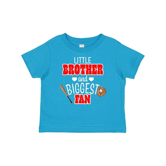 Inktastic Little Brother and Biggest Fan Baseball Glove and Bat Boys Baby T-Shirt