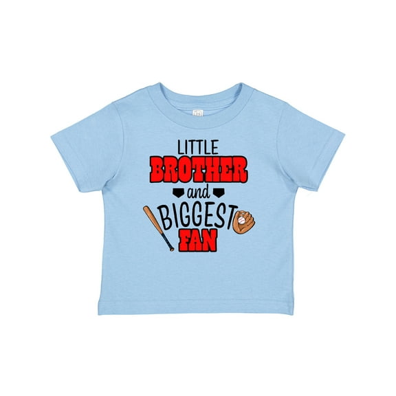 Inktastic Little Brother and Biggest Fan Baseball Glove and Bat Boys Baby T-Shirt