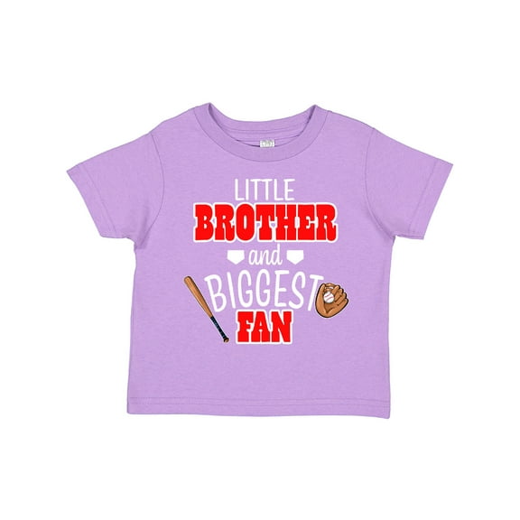 Inktastic Little Brother and Biggest Fan- Baseball Glove and Bat Boys Toddler T-Shirt