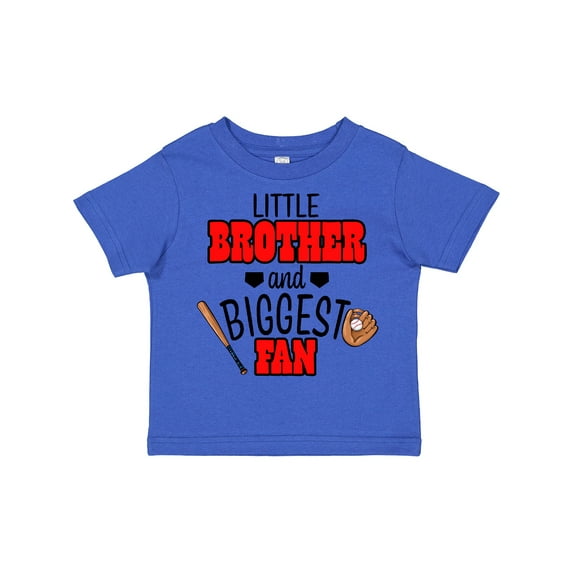Inktastic Little Brother and Biggest Fan Baseball Glove and Bat Boys Toddler T-Shirt