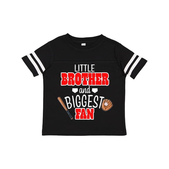 Inktastic Little Brother and Biggest Fan- Baseball Glove and Bat Boys Toddler T-Shirt