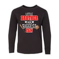 thumbnail image 1 of Inktastic Little Brother and Biggest Fan- Baseball Glove and Bat Long Sleeve Youth T-Shirt, 1 of 5