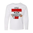 thumbnail image 1 of Inktastic Little Brother and Biggest Fan Baseball Glove and Bat Long Sleeve Youth T-Shirt, 1 of 5