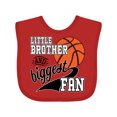 thumbnail image 1 of Inktastic Little Brother and Biggest Fan Basketball Player Boys Baby Bib, 1 of 4