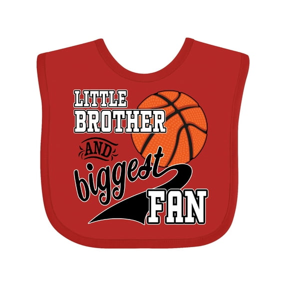 Inktastic Little Brother and Biggest Fan Basketball Player Boys Baby Bib