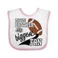 thumbnail image 1 of Inktastic Little Brother and Biggest Fan Football Player Boys Baby Bib, 1 of 4