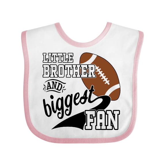 Inktastic Little Brother and Biggest Fan Football Player Boys Baby Bib