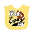 thumbnail image 1 of Inktastic Little Brother and Biggest Fan Football Player Boys Baby Bib, 1 of 4