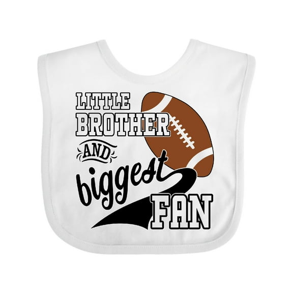 Inktastic Little Brother and Biggest Fan Football Player Boys Baby Bib