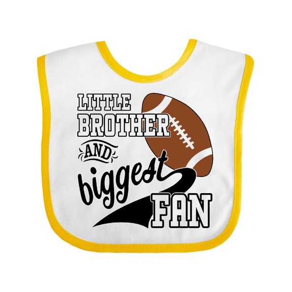 Inktastic Little Brother and Biggest Fan Football Player Boys Baby Bib