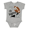thumbnail image 1 of Inktastic Little Brother and Biggest Fan Football Player Boys Baby Bodysuit, 1 of 5