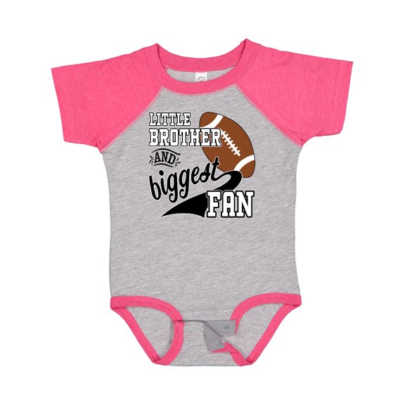 Inktastic Little Brother and Biggest Fan Football Player Boys Baby Bodysuit