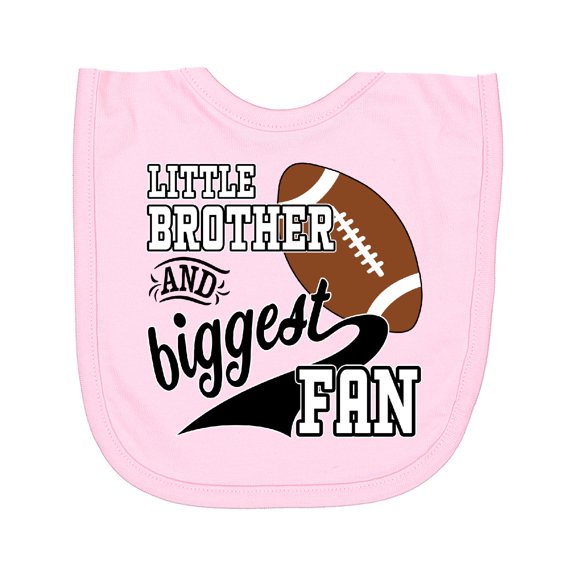 Inktastic Little Brother and Biggest Fan Football Player Newborn Bib