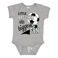 thumbnail image 1 of Inktastic Little Brother and Biggest Fan Soccer Player Boys Baby Bodysuit, 1 of 5