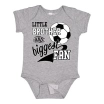 Inktastic Little Brother and Biggest Fan Soccer Player Boys Baby Bodysuit