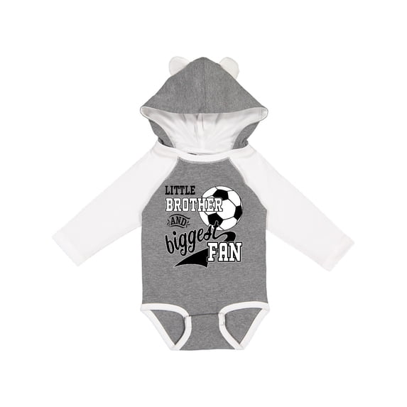 Inktastic Little Brother and Biggest Fan Soccer Player Boys Long Sleeve Baby Bodysuit
