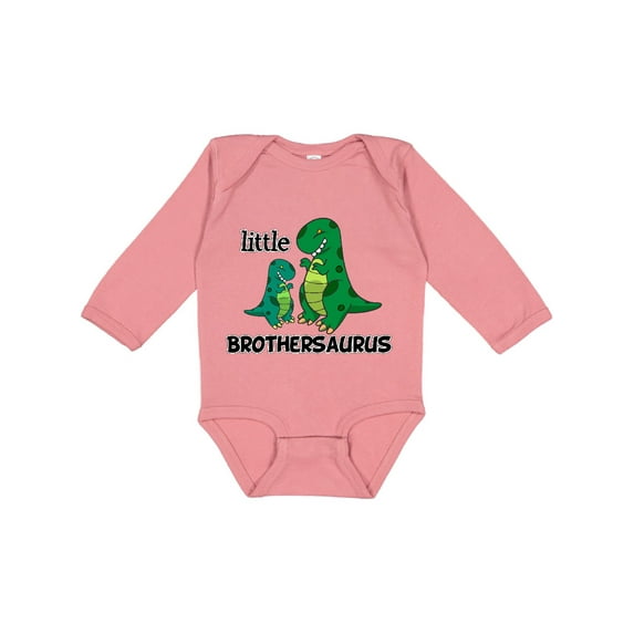 Inktastic Little Brothersaurus Boys Long Sleeve Baby Bodysuit