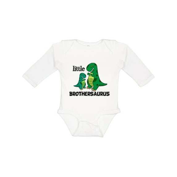 Inktastic Little Brothersaurus Boys Long Sleeve Baby Bodysuit