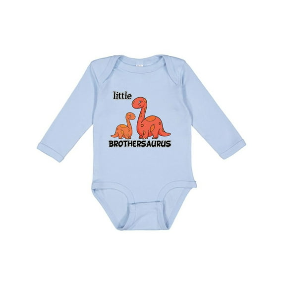 Inktastic Little Brothersaurus Boys Long Sleeve Baby Bodysuit