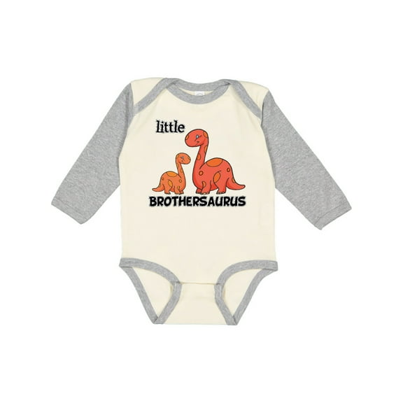 Inktastic Little Brothersaurus Boys Long Sleeve Baby Bodysuit