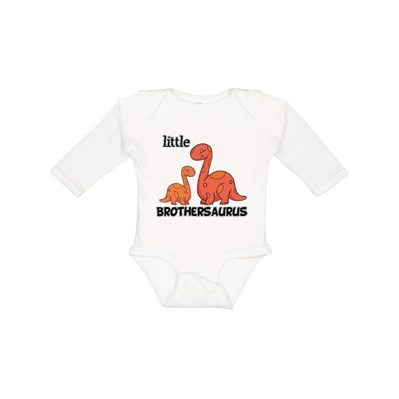 Inktastic Little Brothersaurus Boys Long Sleeve Baby Bodysuit