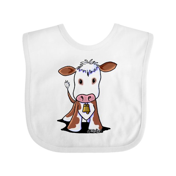 Inktastic Little Brown Cow Boys or Girls Baby Bib