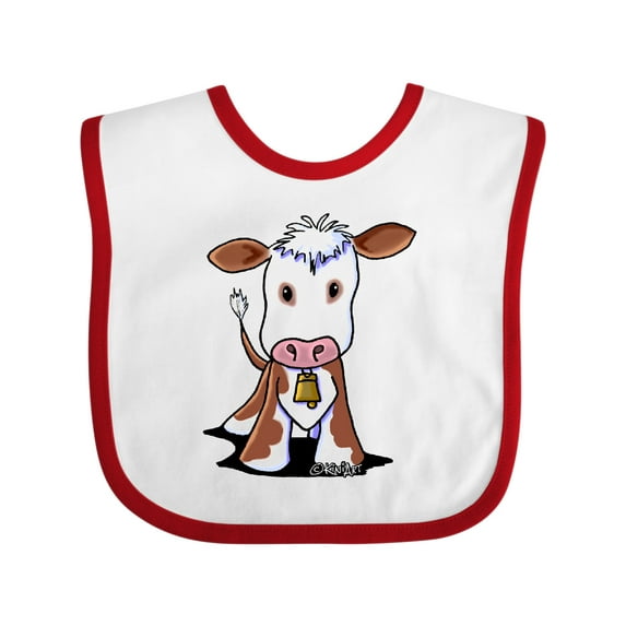 Inktastic Little Brown Cow Boys or Girls Baby Bib