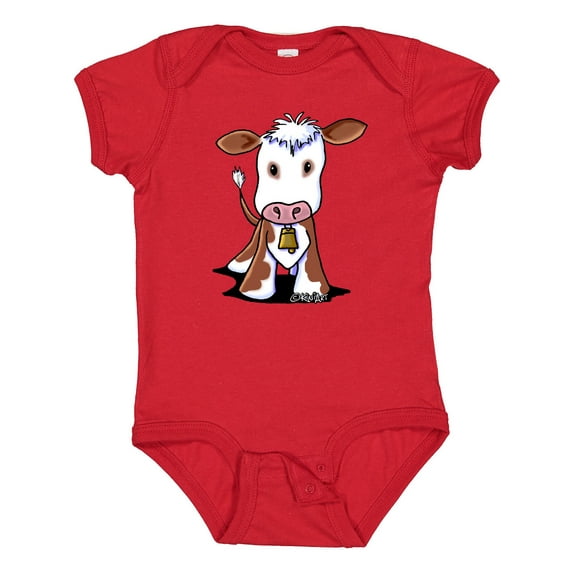Inktastic Little Brown Cow Boys or Girls Baby Bodysuit