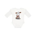thumbnail image 1 of Inktastic Little Brown Cow Boys or Girls Long Sleeve Baby Bodysuit, 1 of 5