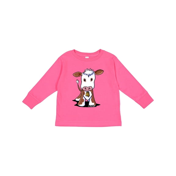 Inktastic Little Brown Cow Boys or Girls Long Sleeve Toddler T-Shirt