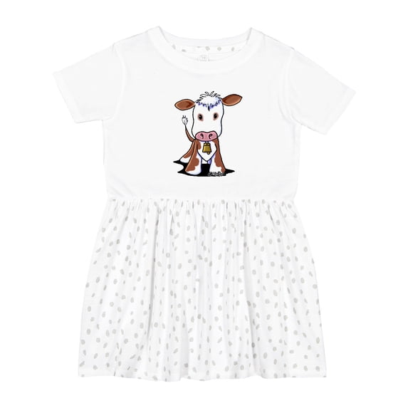 Inktastic Little Brown Cow Girls Toddler Dress