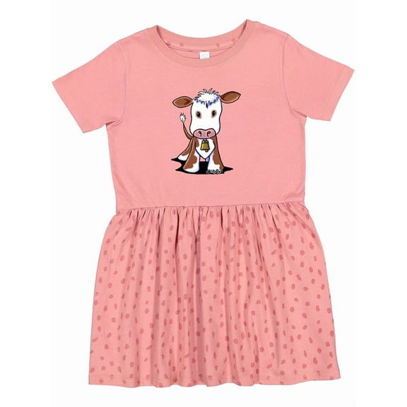 Inktastic Little Brown Cow Girls Toddler Dress