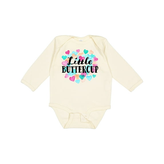 Inktastic Little Buttercup Hearts Boys or Girls Long Sleeve Baby Bodysuit