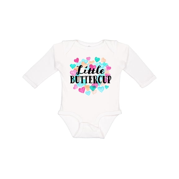 Inktastic Little Buttercup Hearts Boys or Girls Long Sleeve Baby Bodysuit