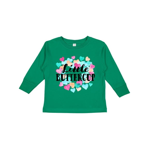 Inktastic Little Buttercup Hearts Boys or Girls Long Sleeve Toddler T-Shirt