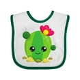thumbnail image 1 of Inktastic Little Cactus, Cactus With Flowers, Smiling Cactus Girls Baby Bib, 1 of 4