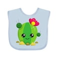 thumbnail image 1 of Inktastic Little Cactus, Cactus With Flowers, Smiling Cactus Girls Baby Bib, 1 of 4