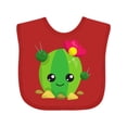 thumbnail image 1 of Inktastic Little Cactus, Cactus With Flowers, Smiling Cactus Girls Baby Bib, 1 of 4