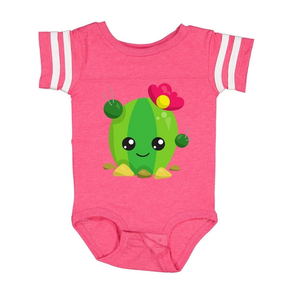Inktastic Little Cactus, Cactus With Flowers, Smiling Cactus Girls Baby Bodysuit