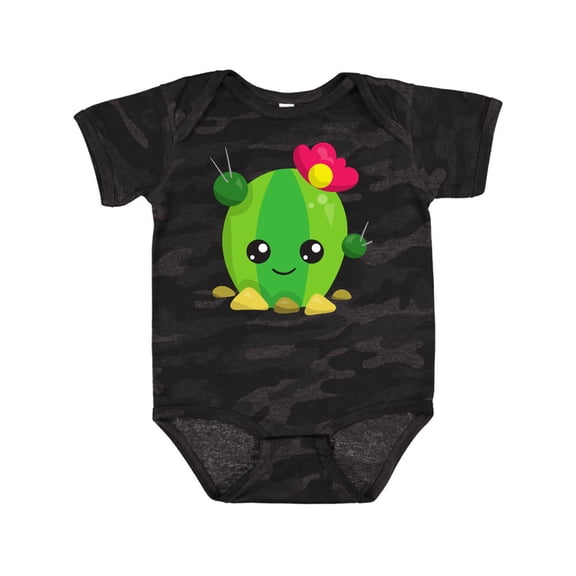 Inktastic Little Cactus, Cactus With Flowers, Smiling Cactus Girls Baby Bodysuit