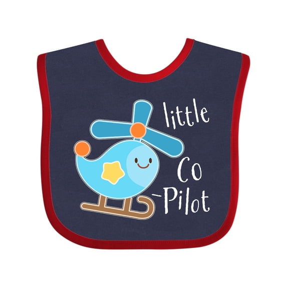 Inktastic Little Co-pilot Cute Helicopter Boys or Girls Baby Bib