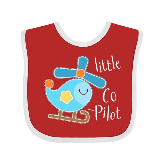 Inktastic Little Co-pilot Cute Helicopter Boys or Girls Baby Bib