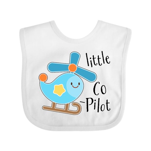 Inktastic Little Co-Pilot- Cute Helicopter Boys or Girls Baby Bib